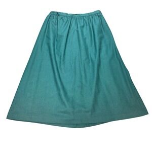 Vintage Personal Wool Midi A-Line Skirt Women's Size 18 Forest Green Made in USA